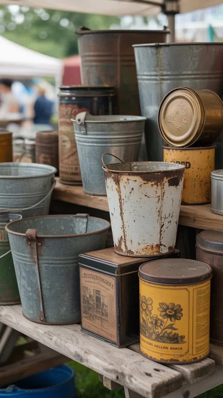 Metal Tins Buckets