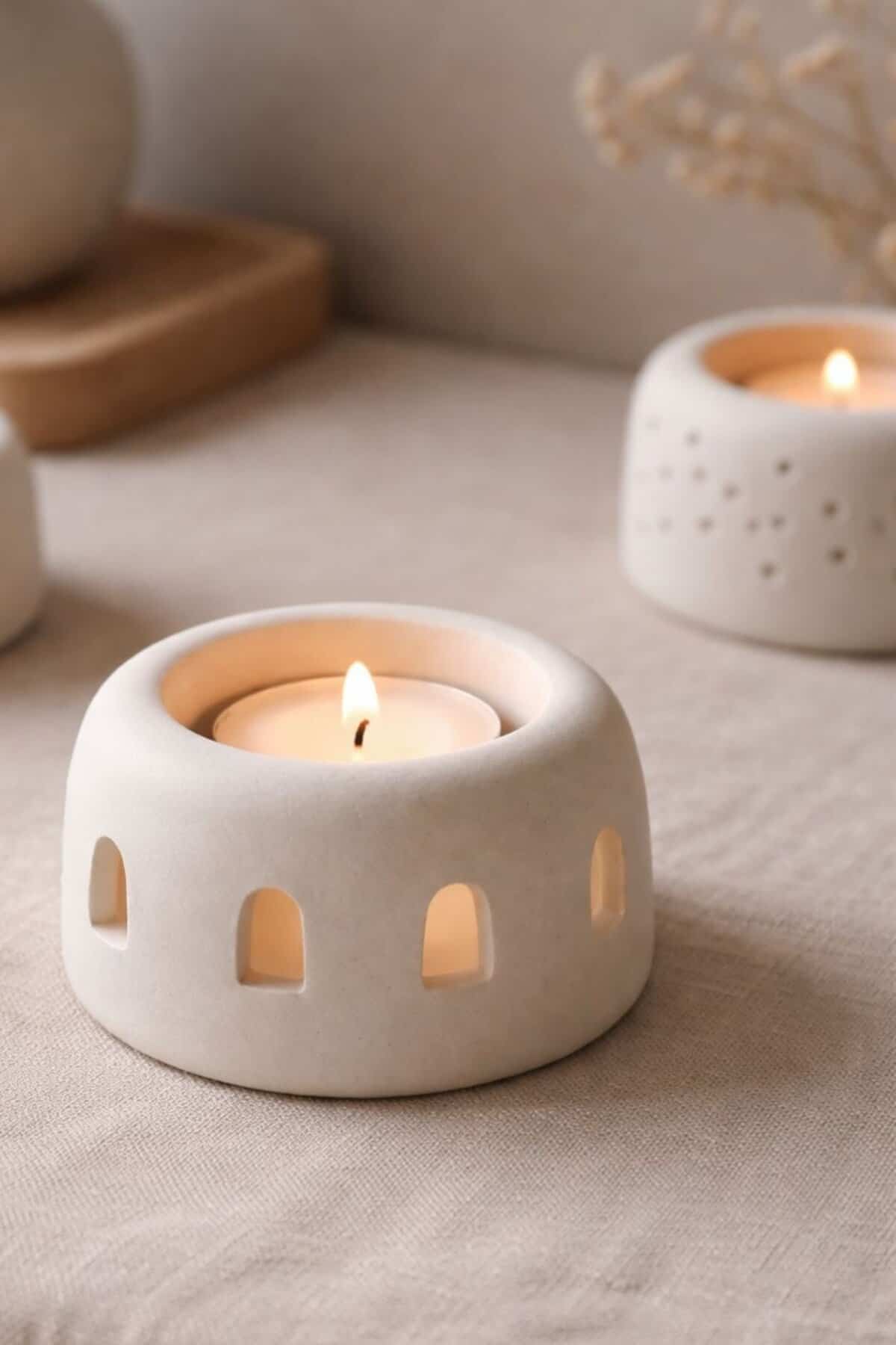 air dry clay tea light holders 2