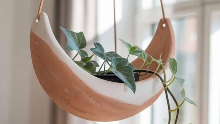 air dry clay hanging planter