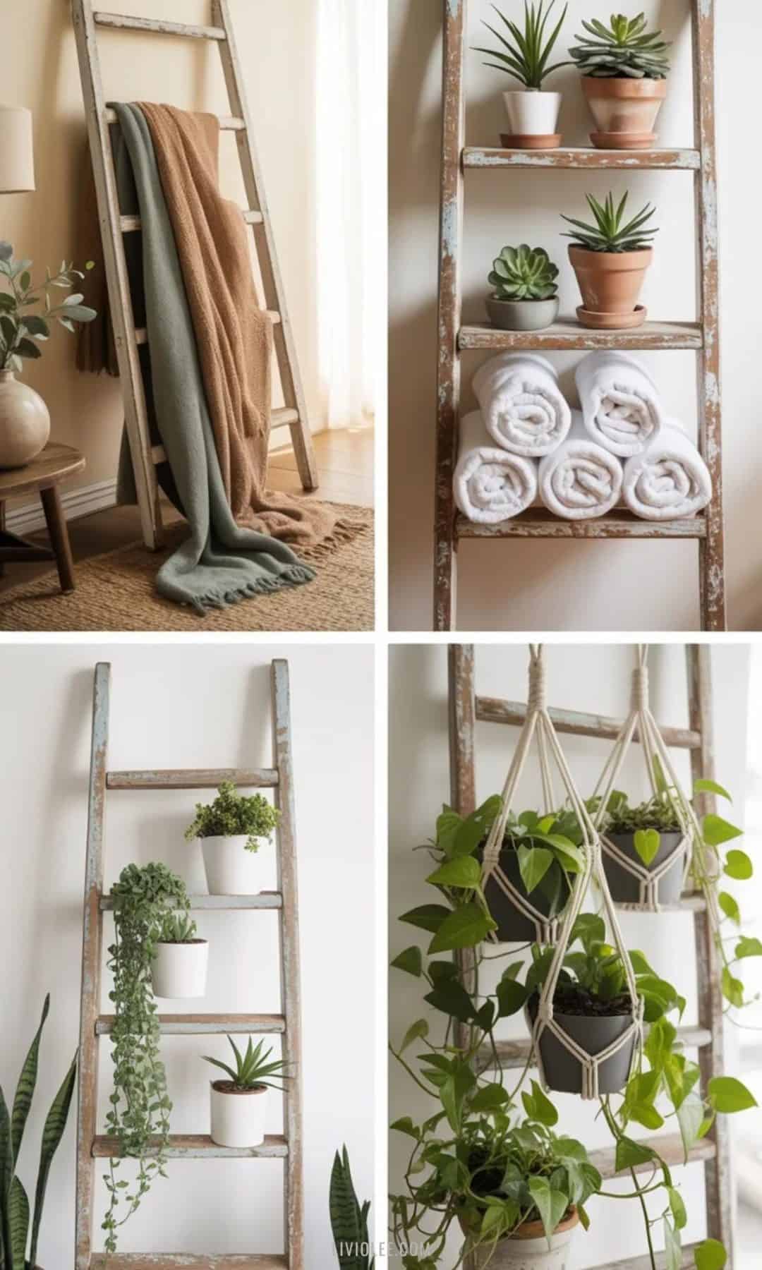 flea market finds ladder decor