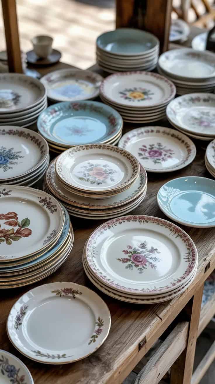 flea market finds missmatched china plate