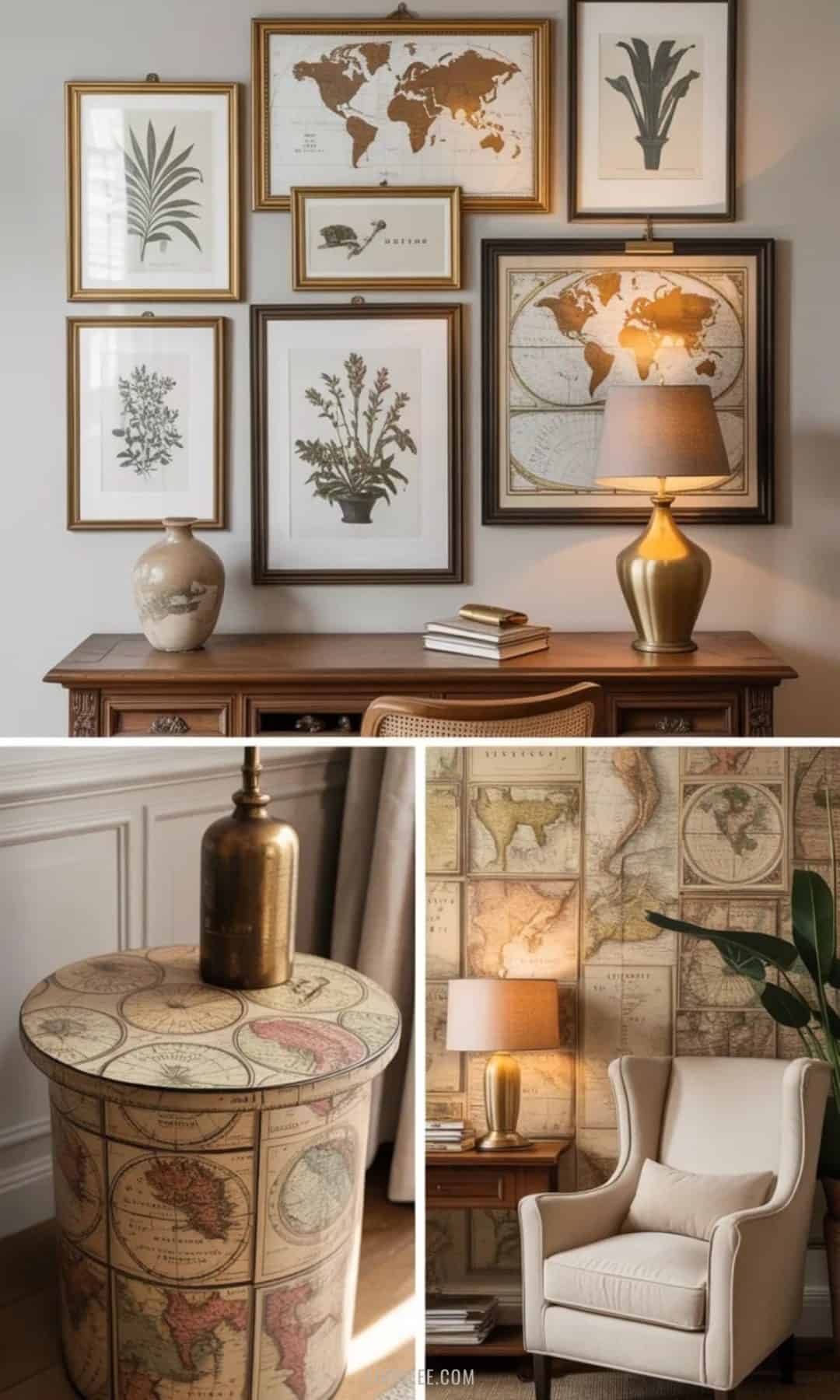 flea market finds vintage map decor