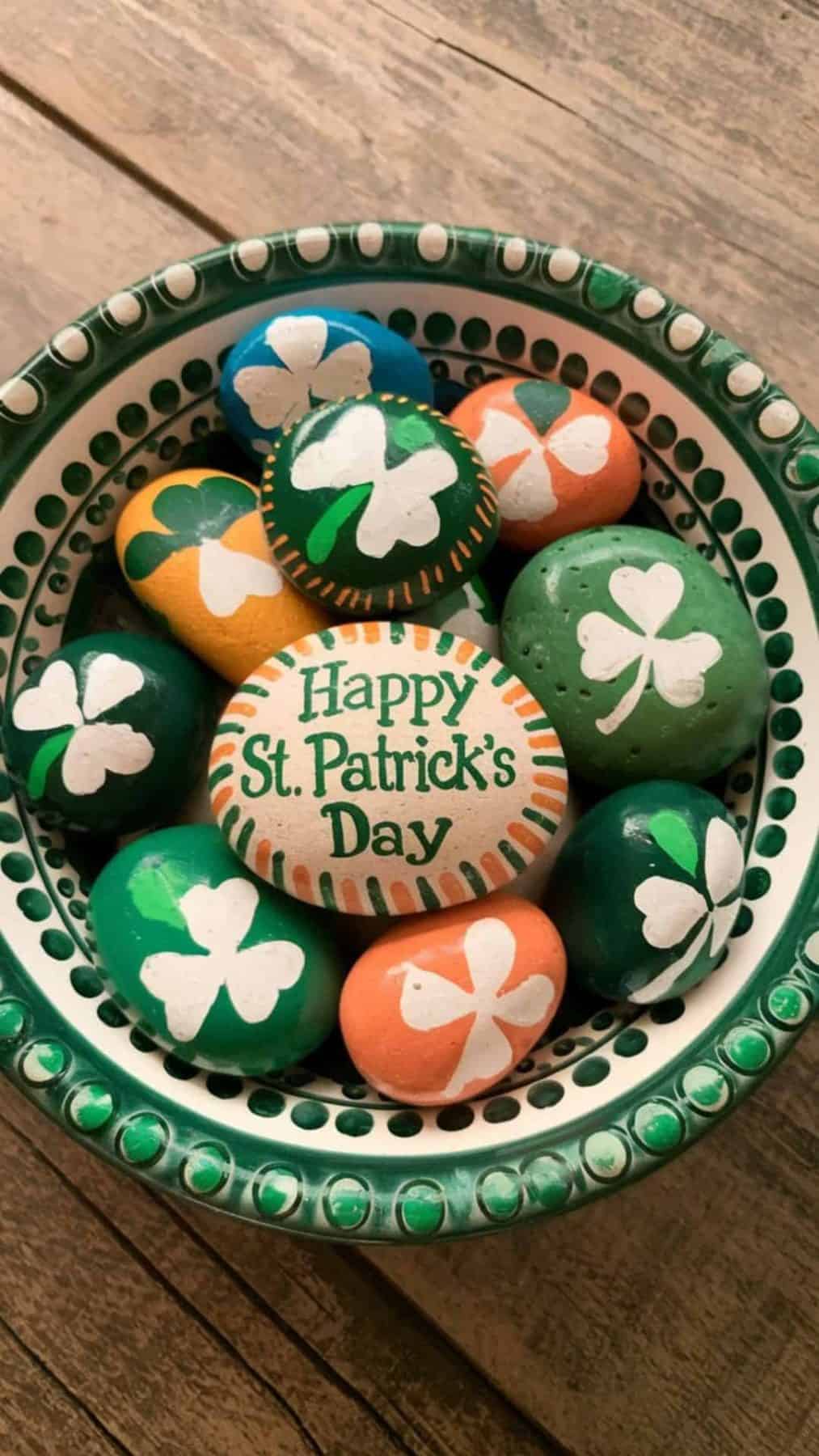 st patricks day lucky painted rocks