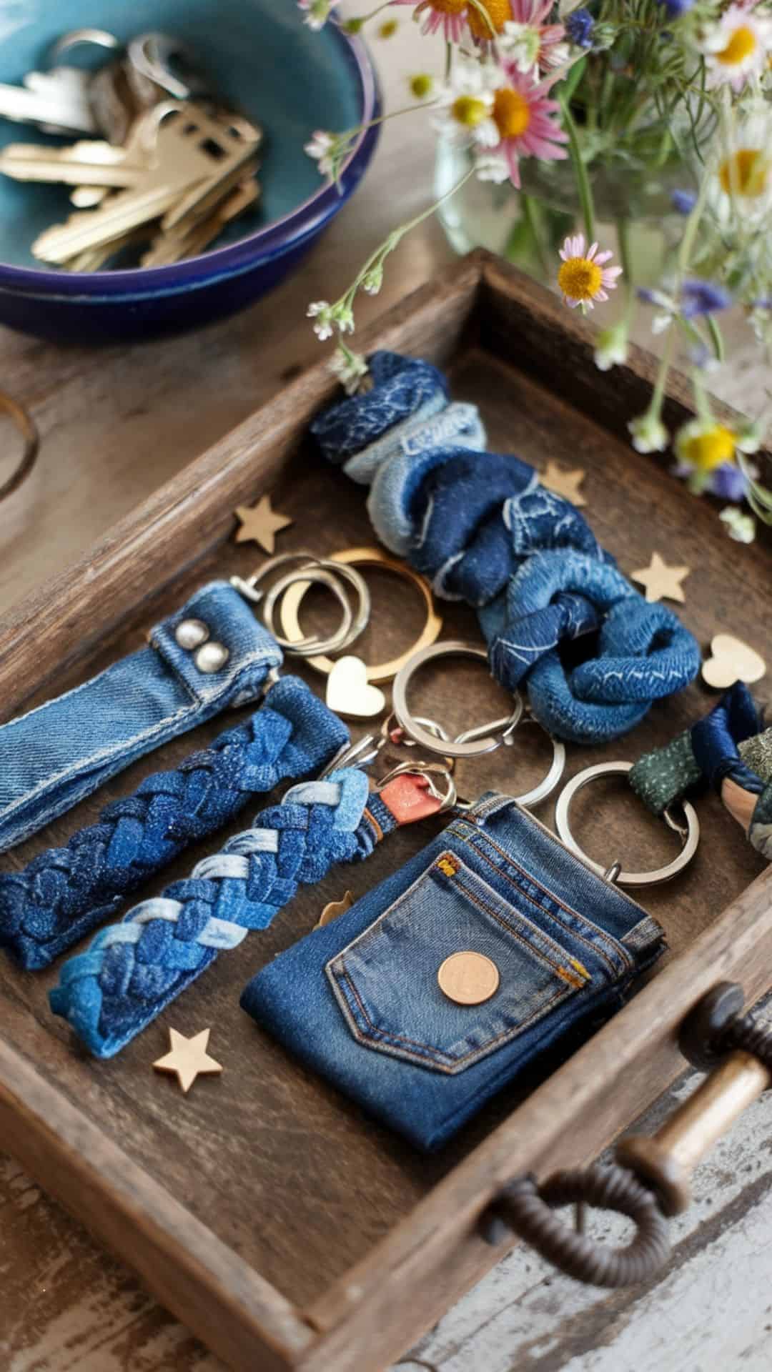 denim keychains