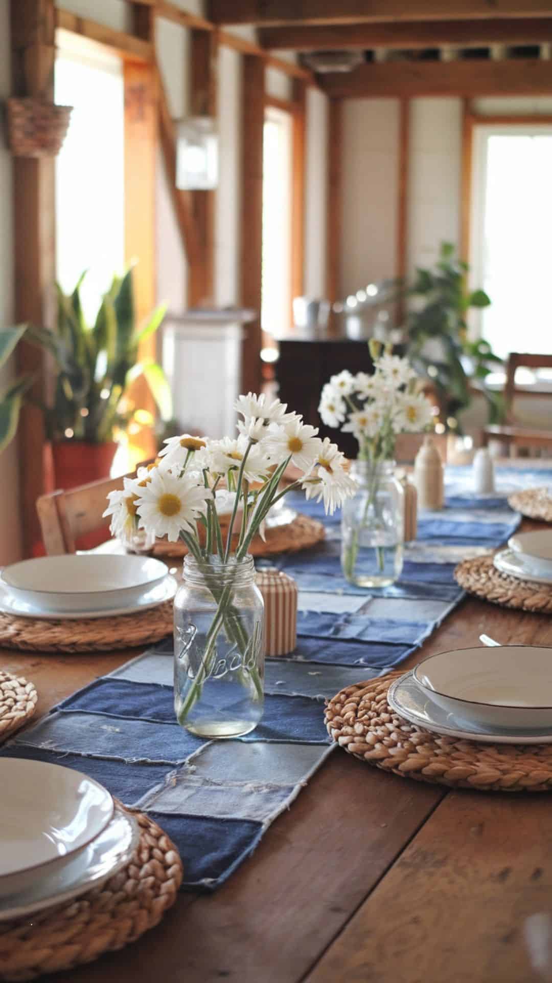 denim table runner