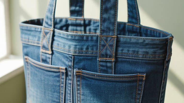 diy jean tote bag repurposing denim fabric