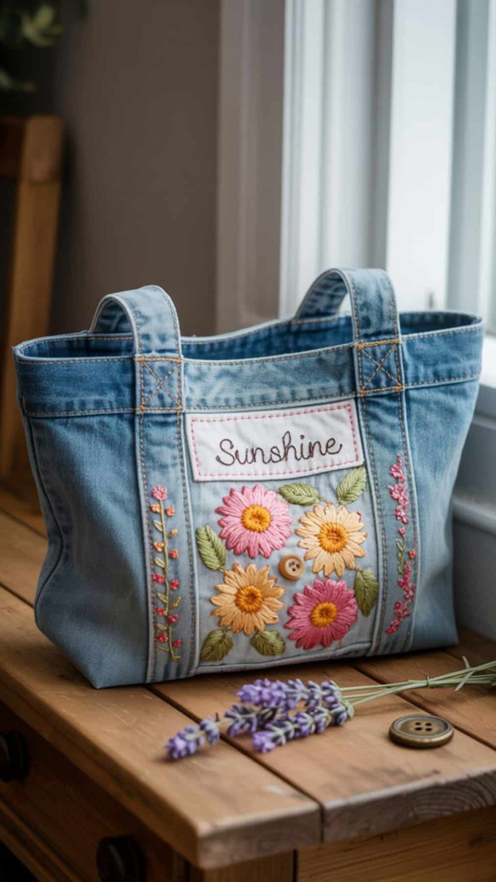 diy jean tote bag customization