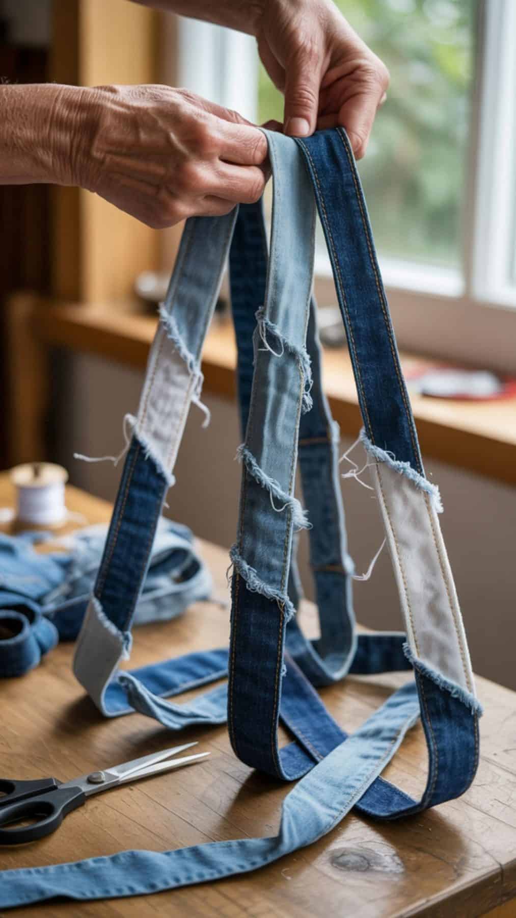 diy jean tote bag handles