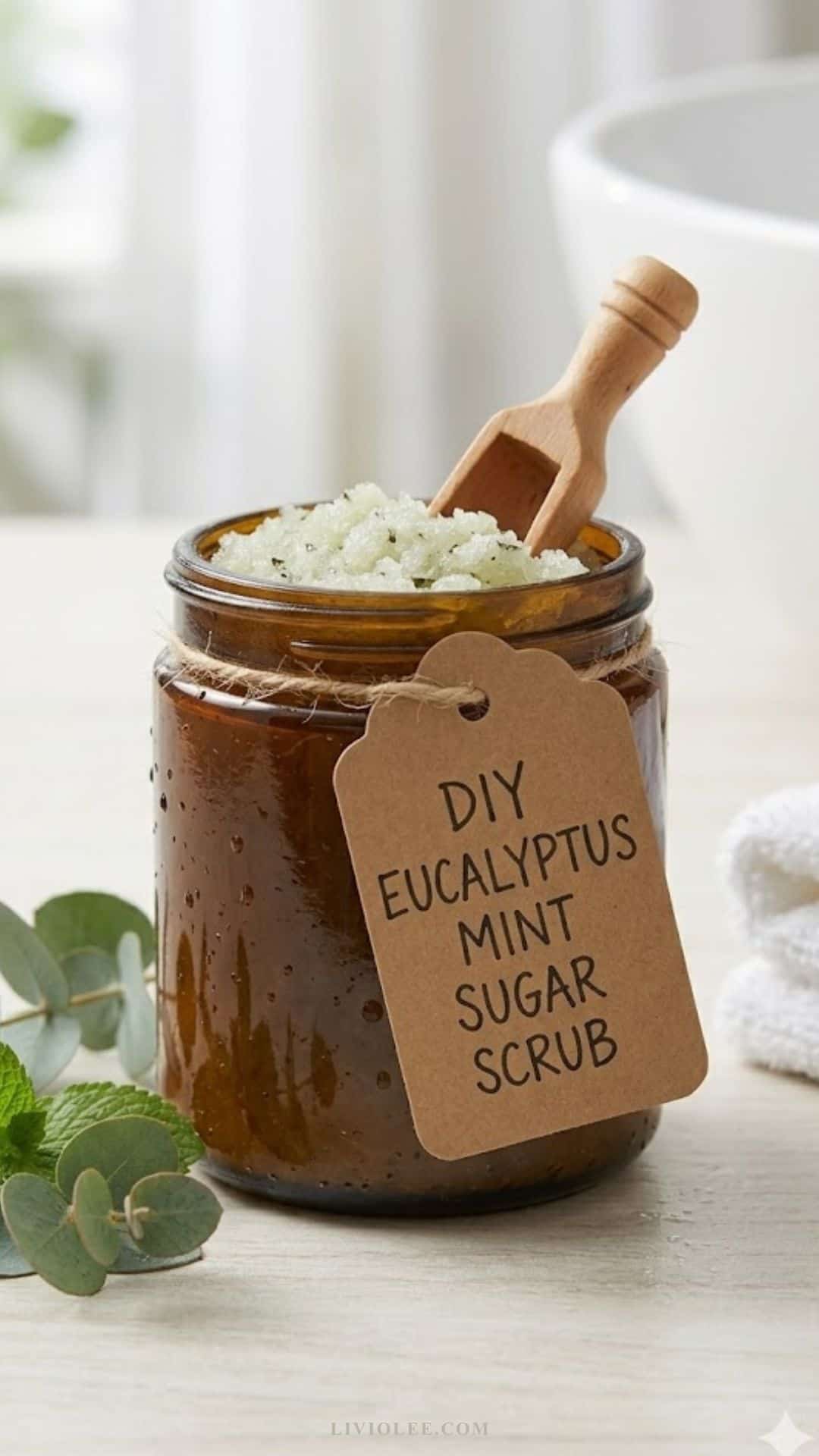 diy eucalyptus mint sugar scrub