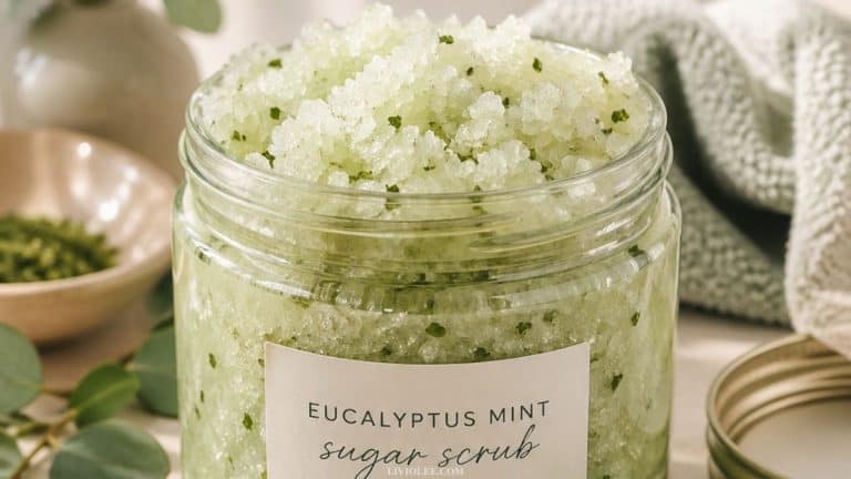 homemade diy eucalyptus mint sugar scrub