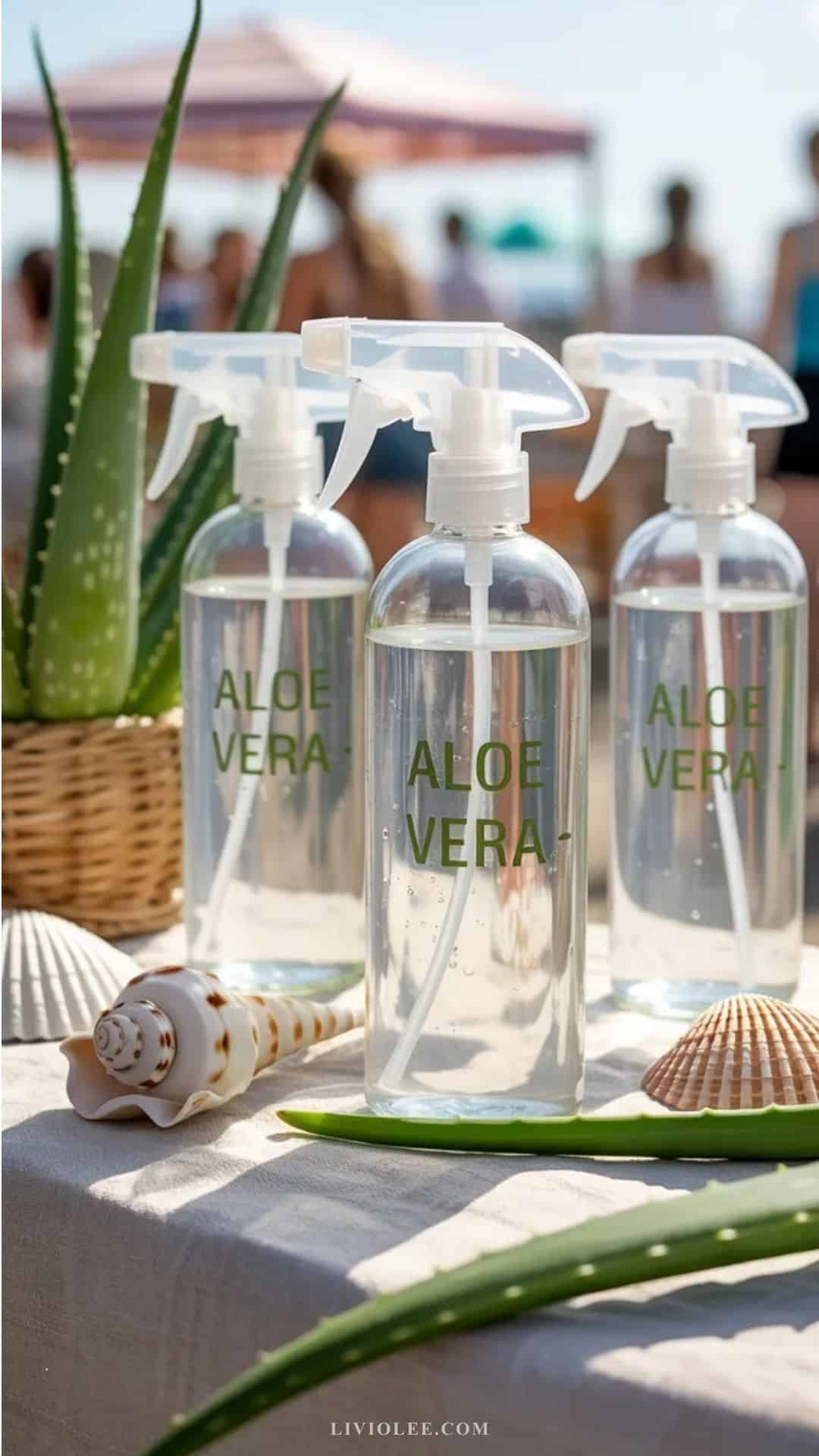 aloe vera spray in a coastal setting