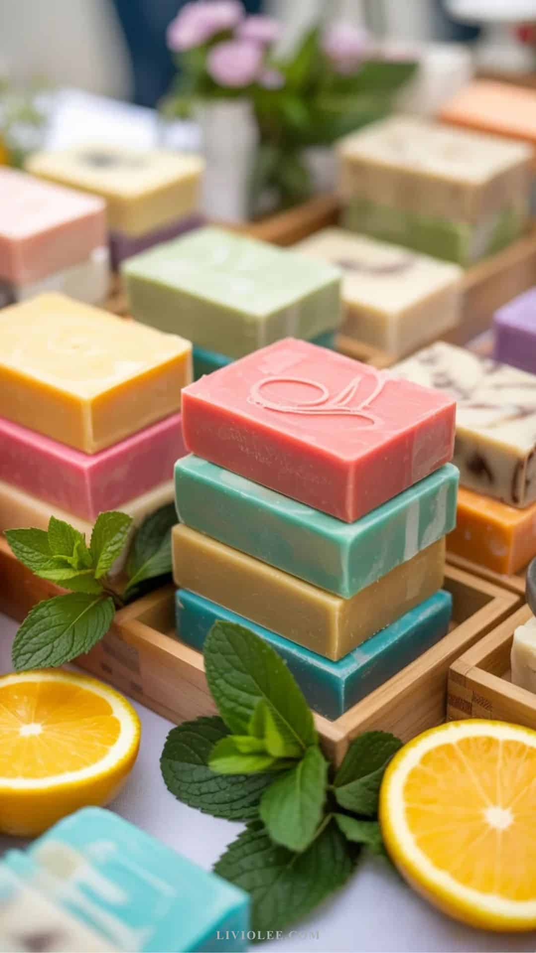 collection of melt and pour soaps