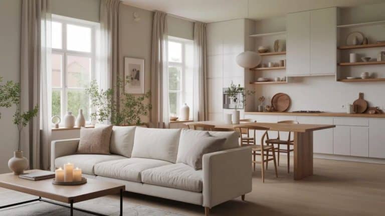 Scandinavian style home with neutral decor and natural light