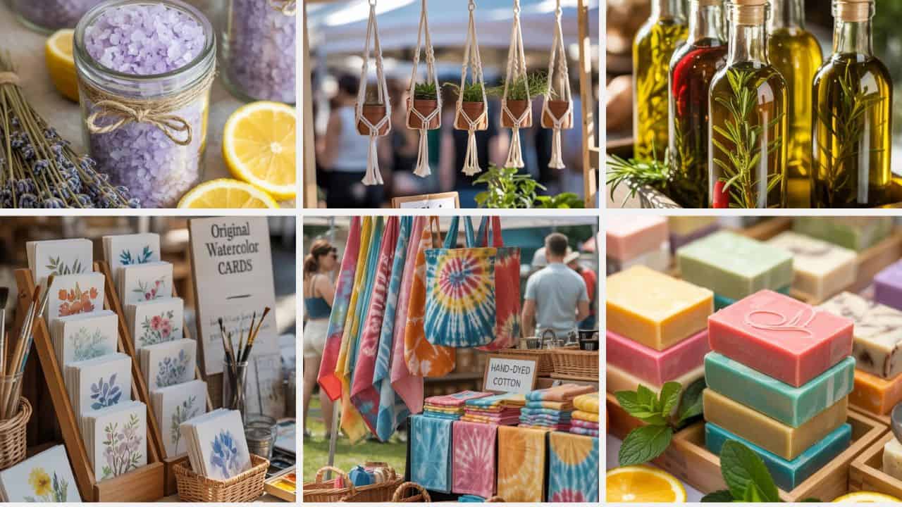 collection of summer farmer market crafts