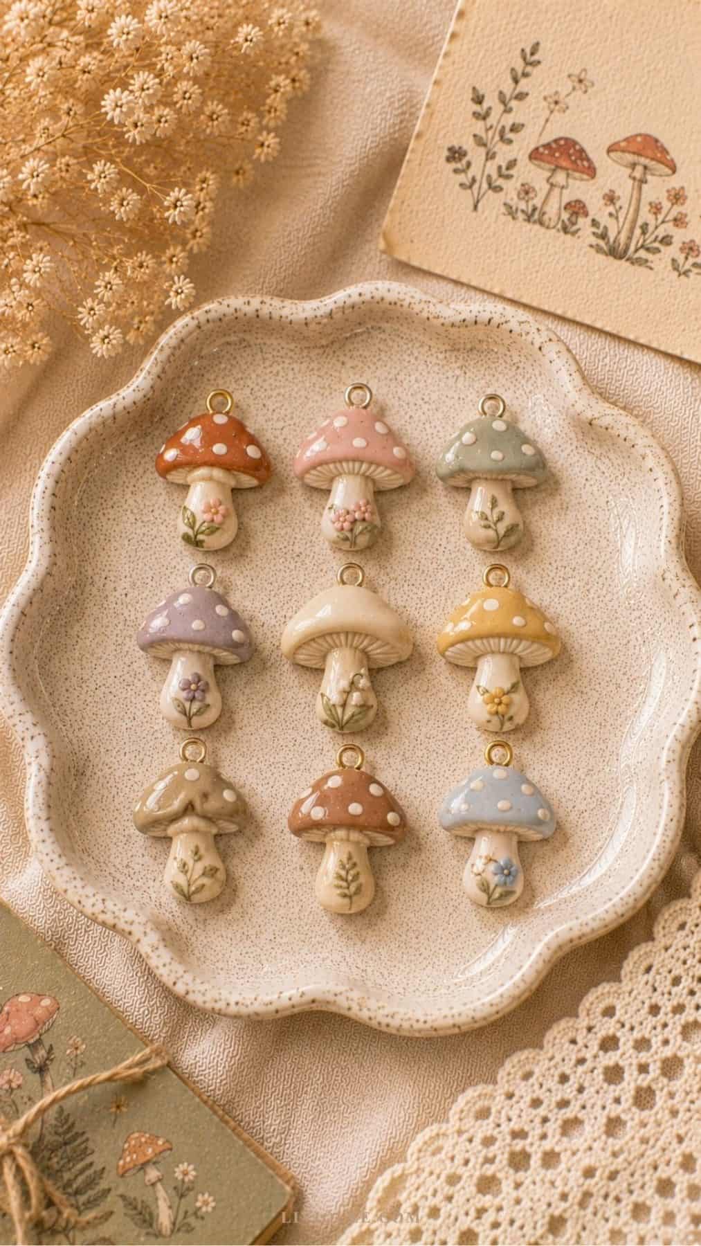 air dry clay Fruit Slice Charms Lemon, Orange, Strawberry