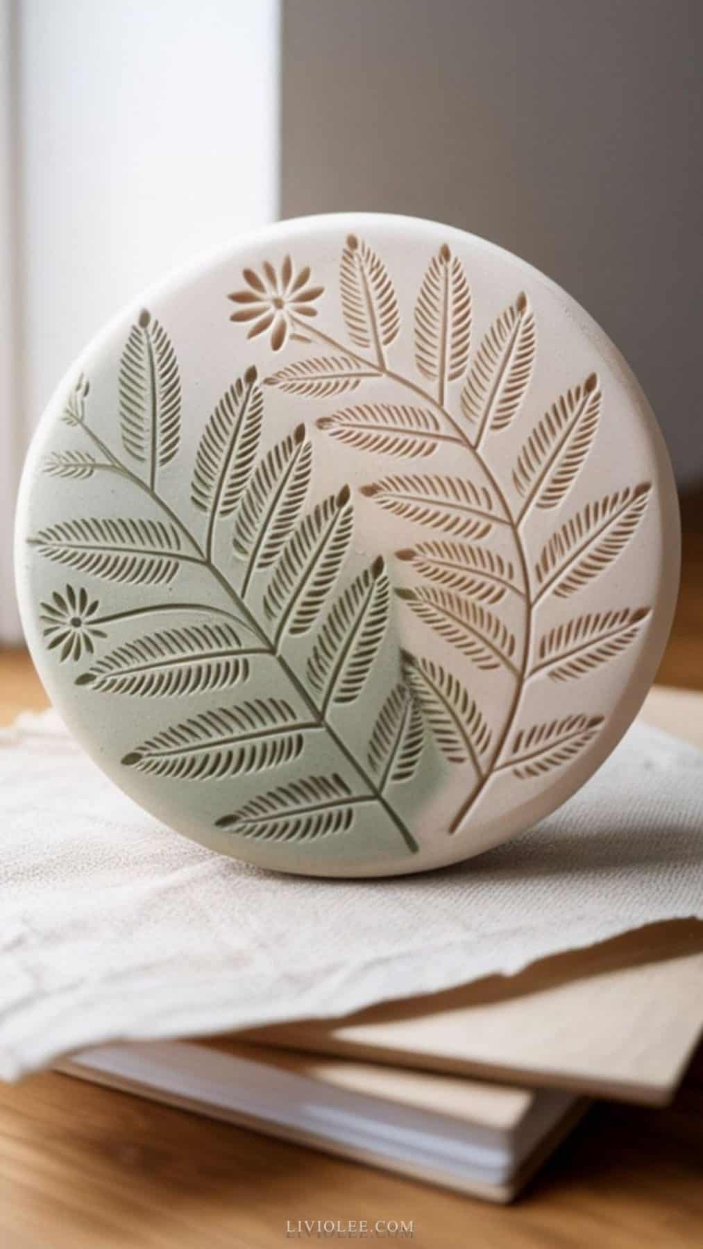 air dry clay pressed paper weight