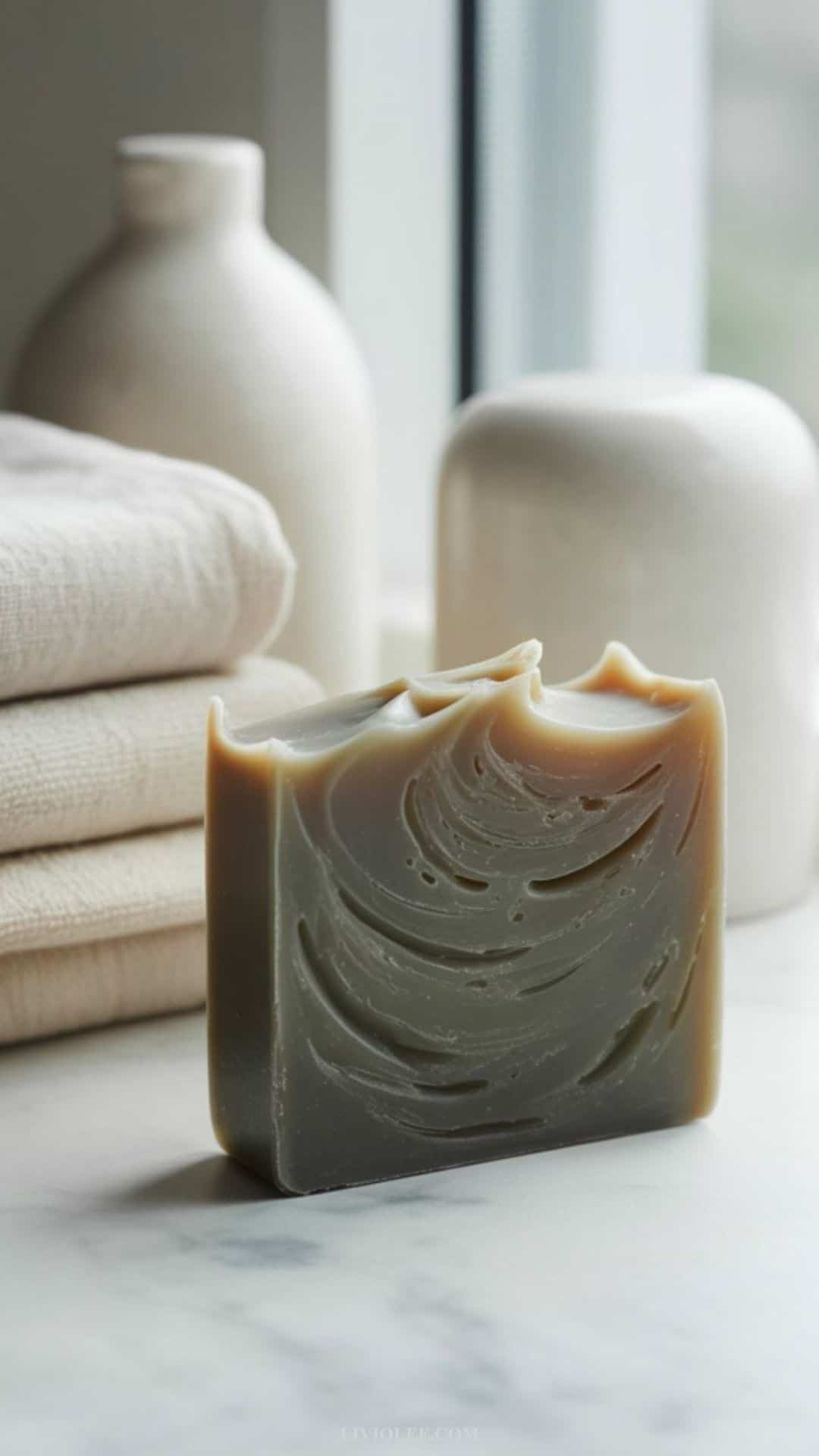 smoky translucent charcoal soap
