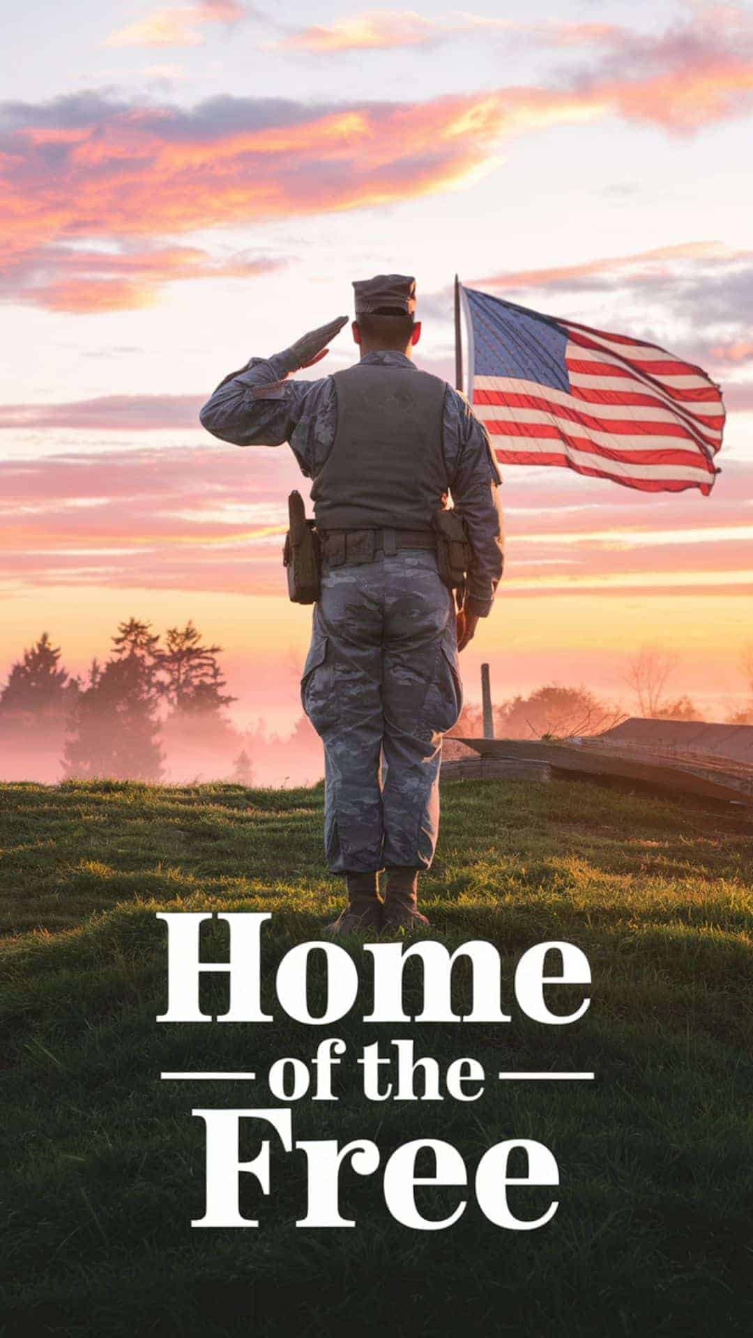 patriotic Memorial Day image featuring a soldier saluting an American flag
