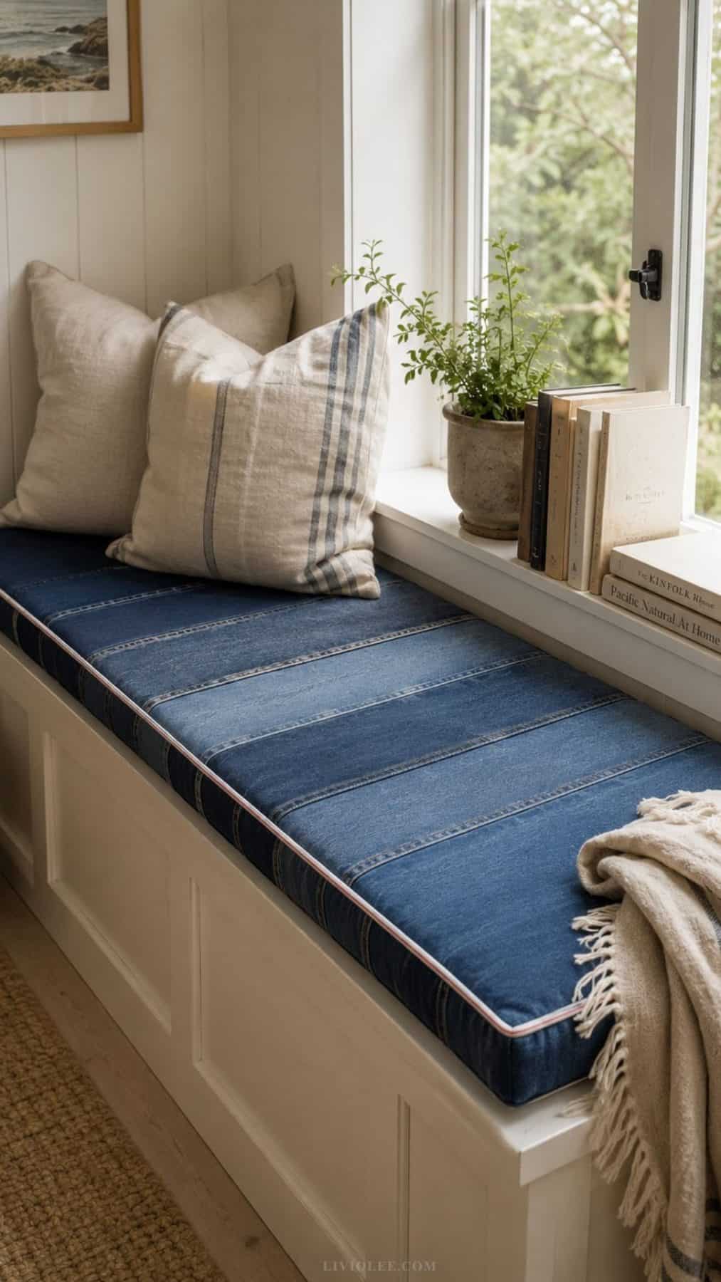 old jeans selvedge style bench pad