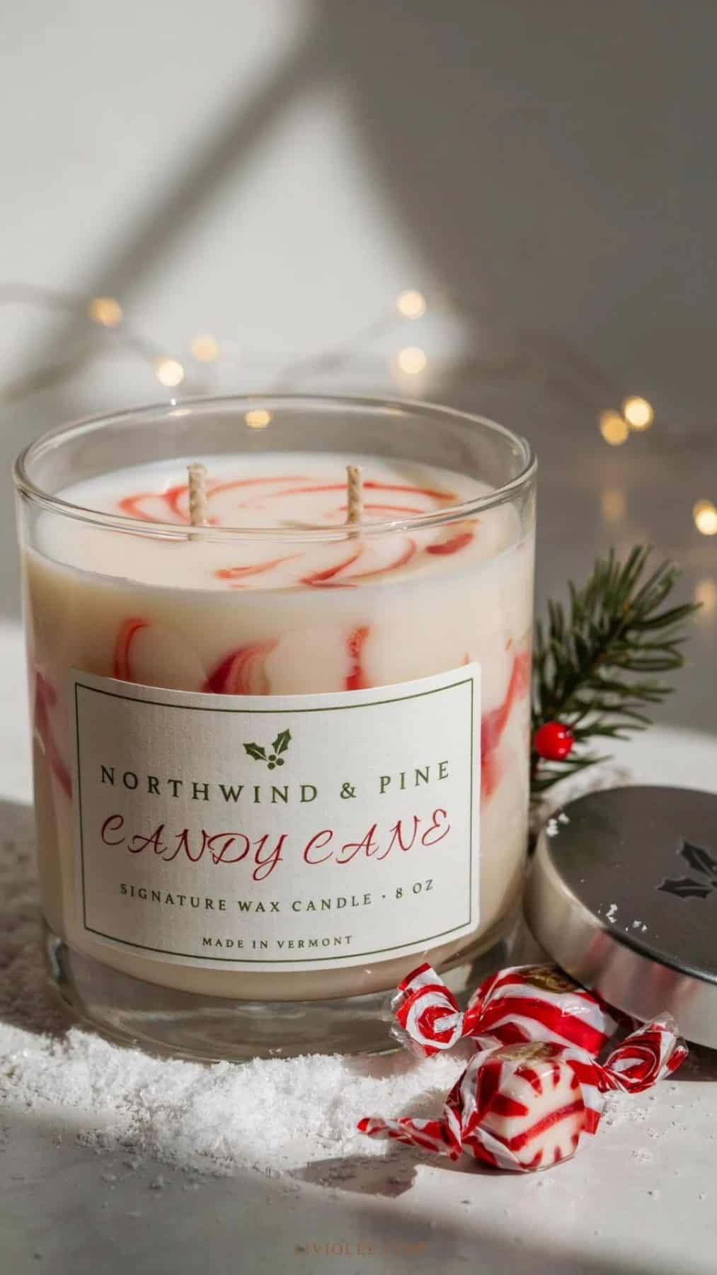 candy cane soy wax christmas candle scent