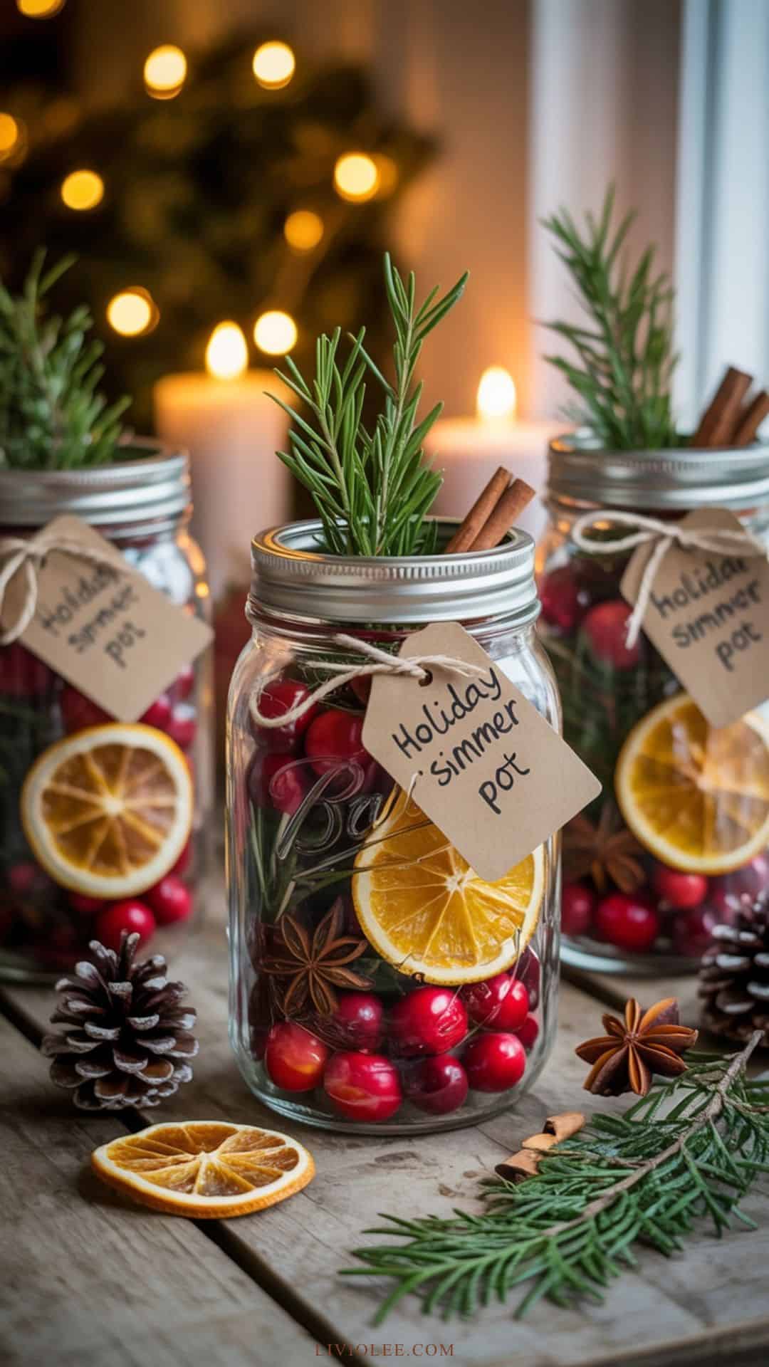 christmas inspired potpourri simmer jars