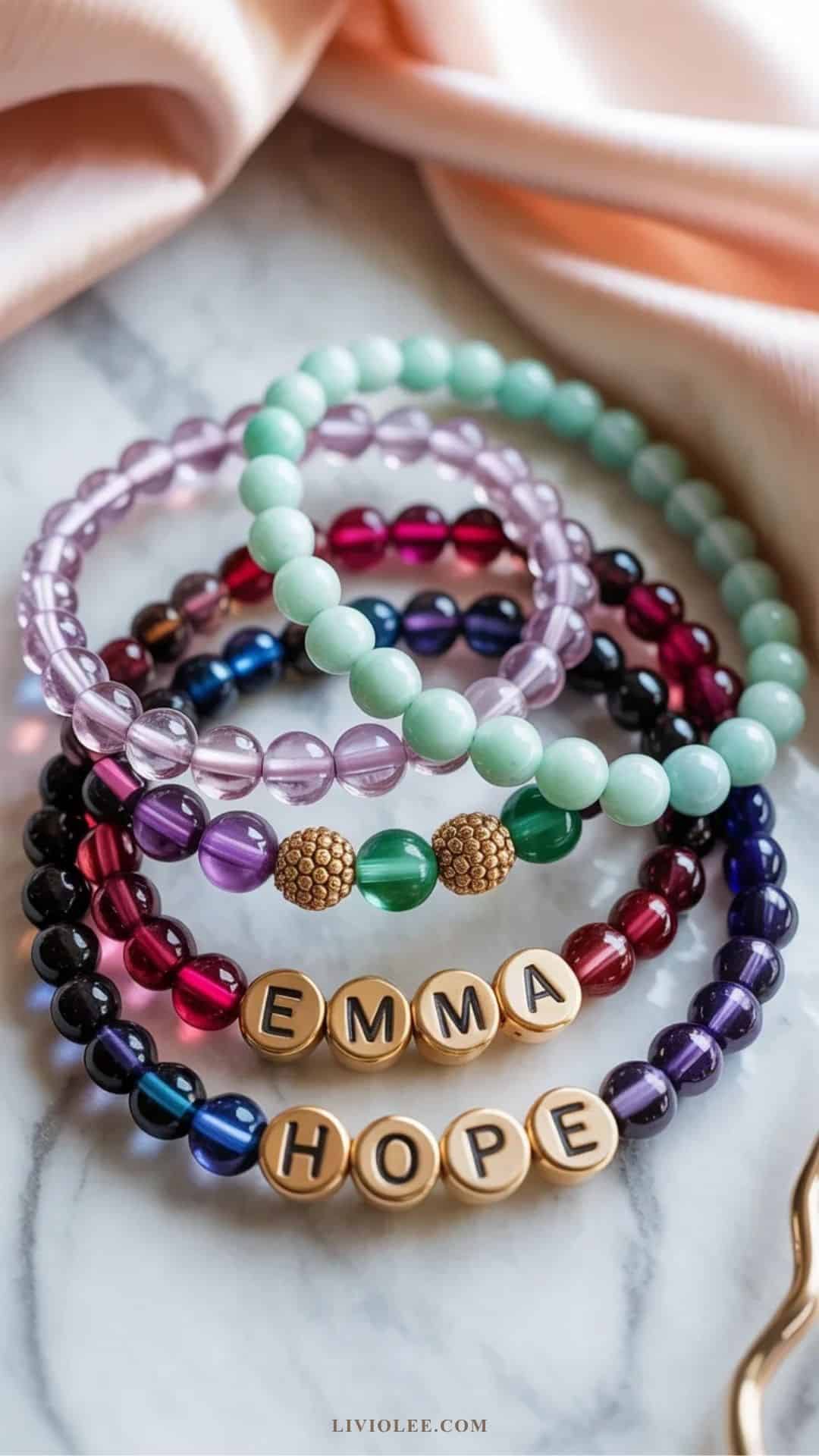 easy crafts beaded stretch bracelets