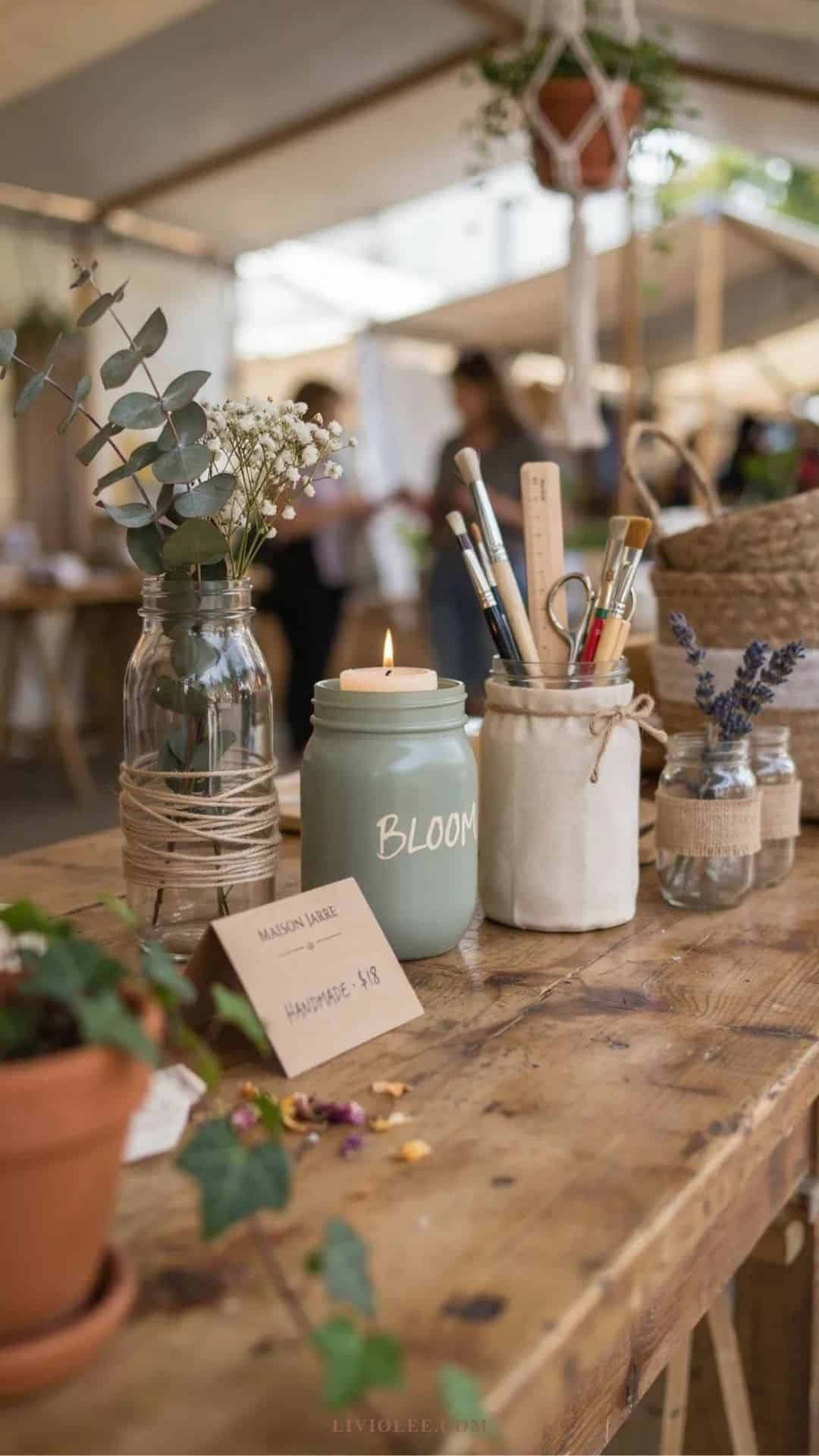 easy craft decorated mason jars