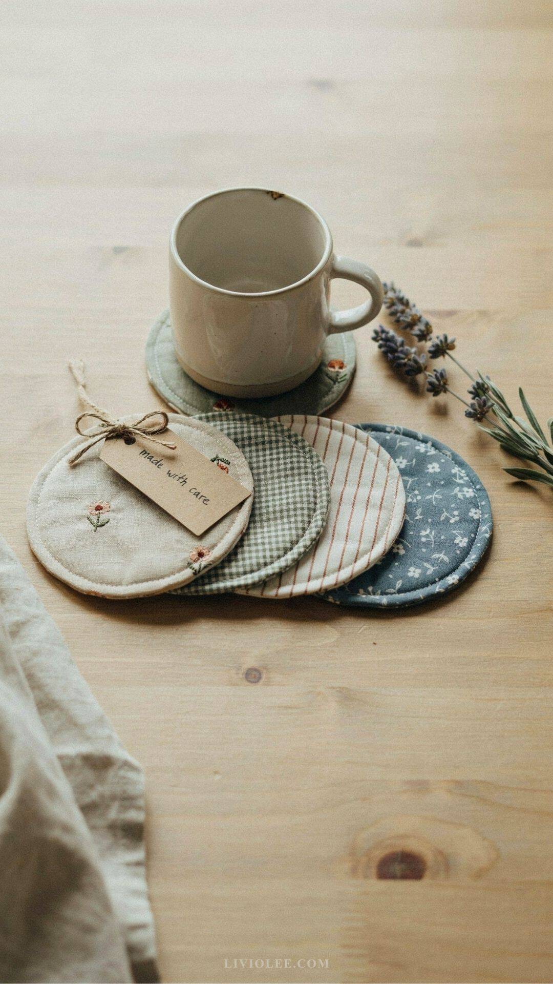 easy craft handmade fabric coasters