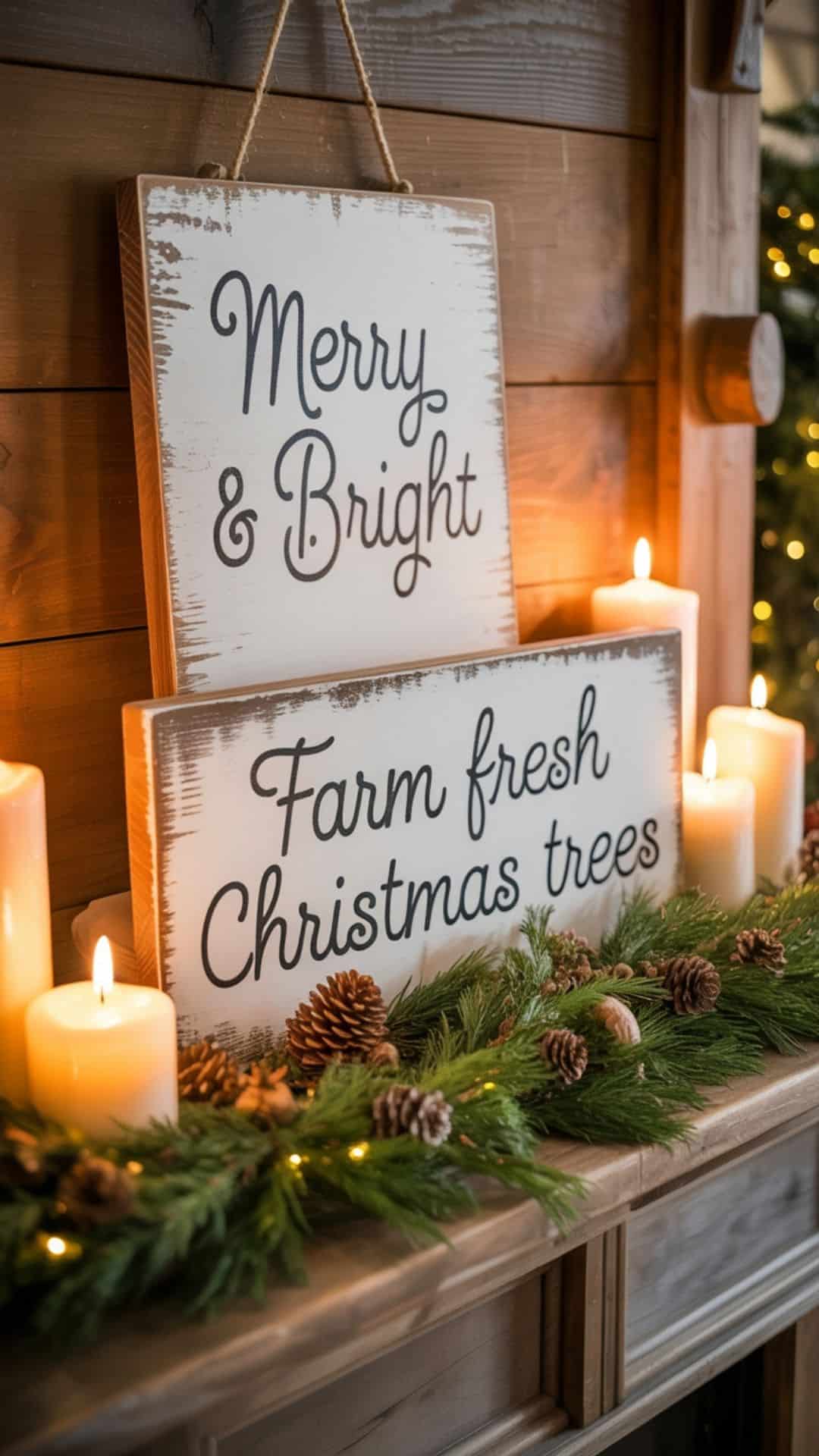 christmas farmhouse wood signs
