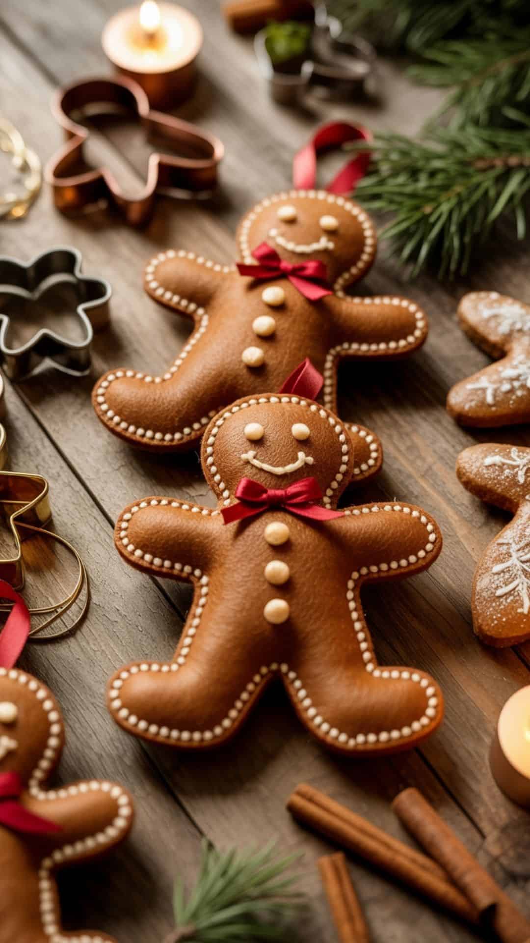 gingerbread man shaped felt christmas ornaments
