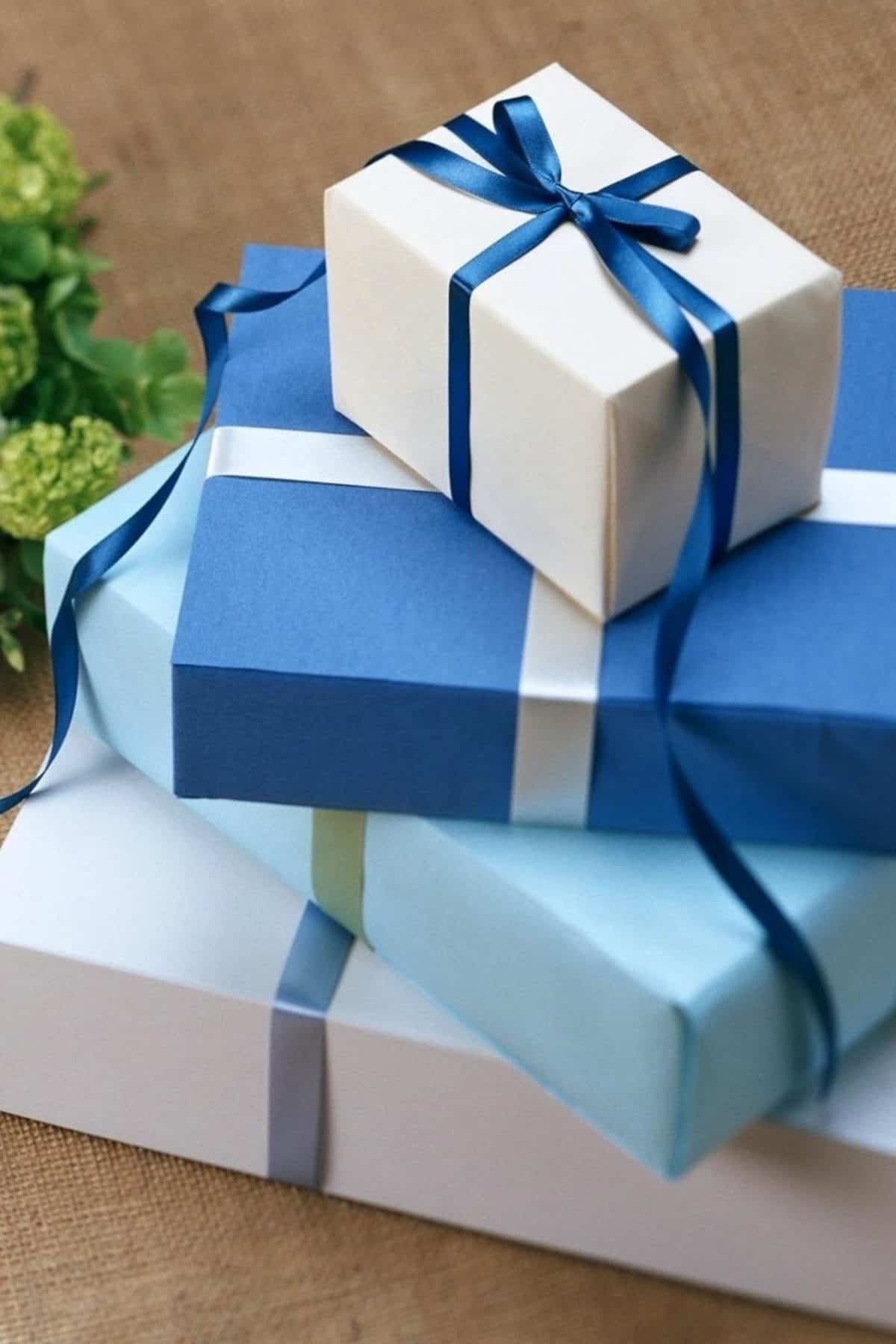 stack of gift bought from online stores