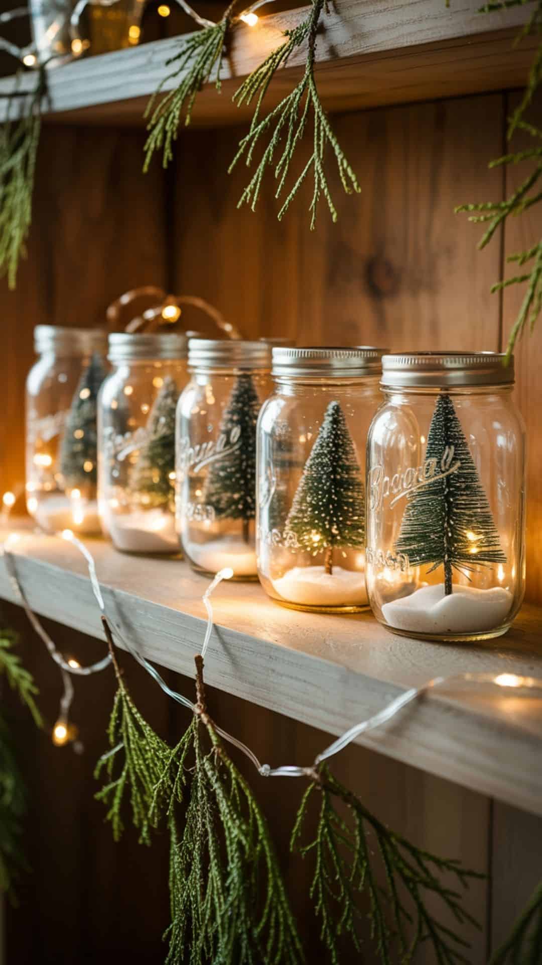 christmas mason jar snow globes