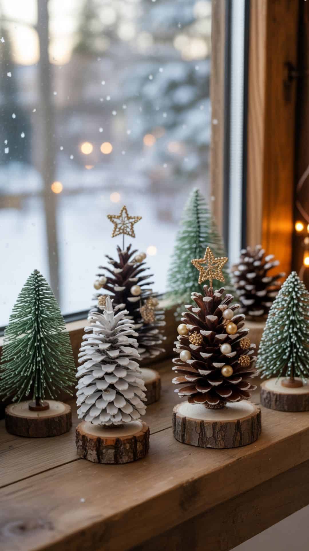 painted pinecone christmas trees