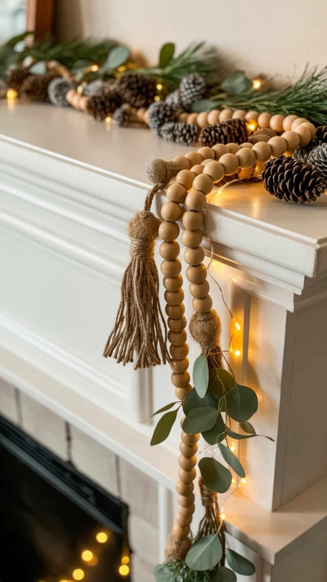 wood bead garland