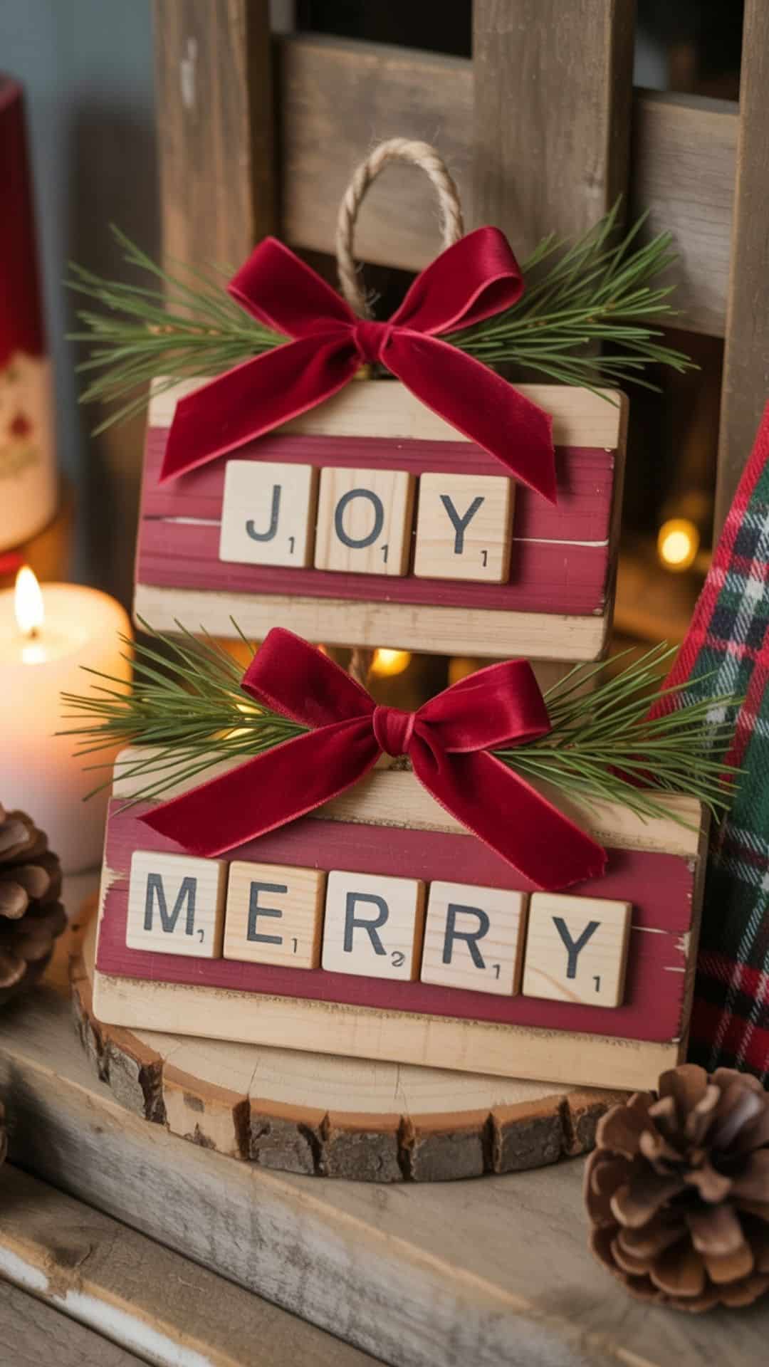 christmas scrabble tile ornaments