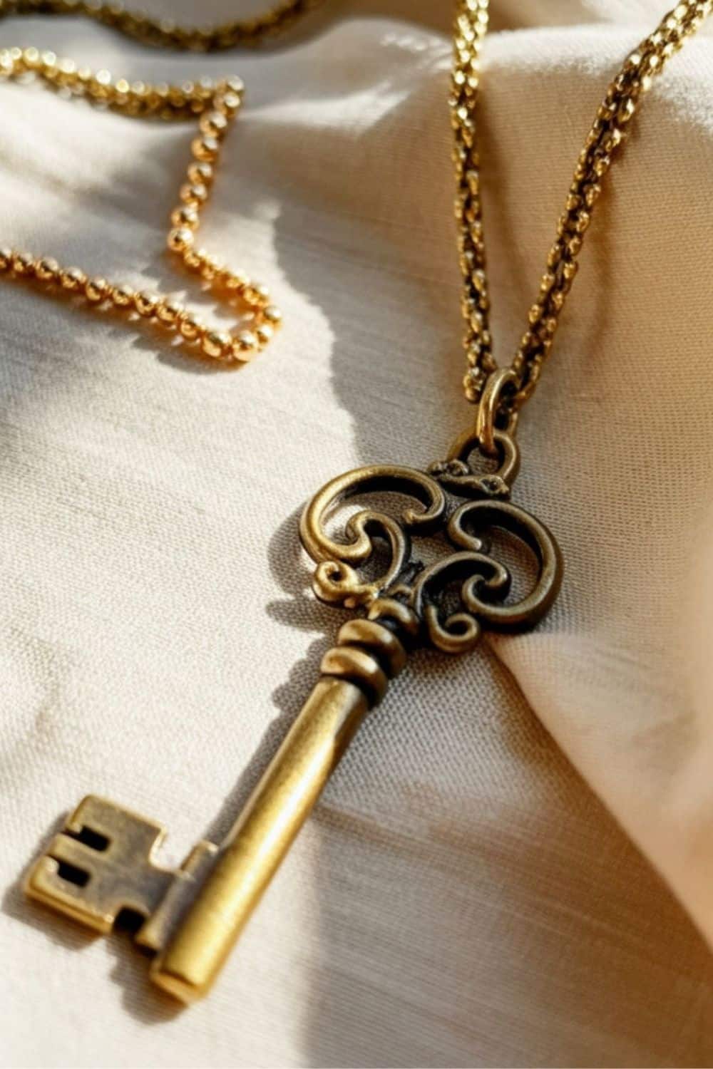 vintage key on a necklace chain